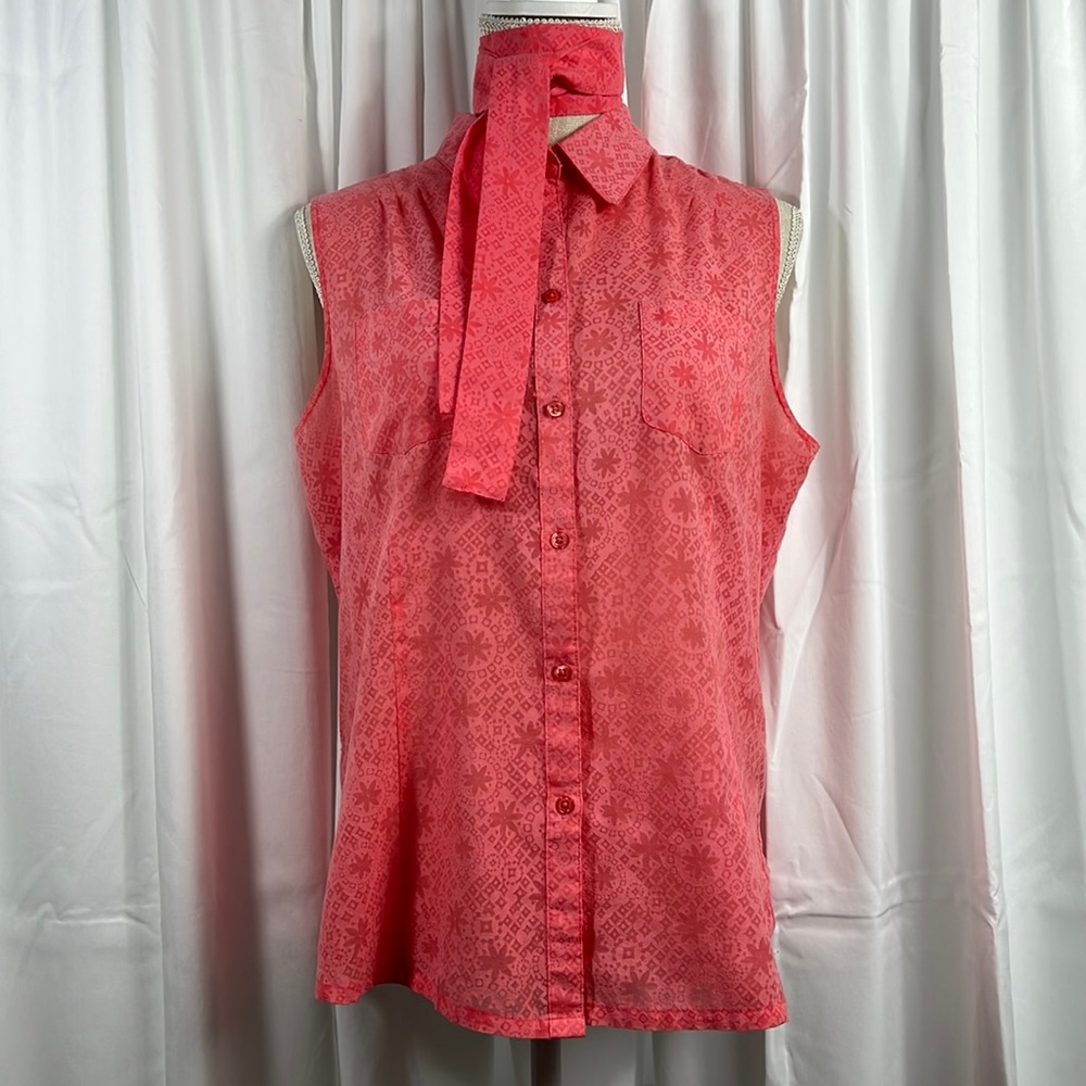 Dockers L Pink Sleeveless Blouse with Sash